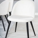 Jídelní stůl Marina - černá deska / černé nohy + sametová jídelní židle manšestrová - béžová / černá_6