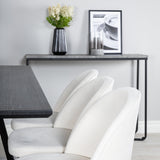 Jídelní stůl Marina - černá deska / černé nohy + sametová jídelní židle manšestrová - béžová / černá_6