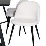 Jídelní stůl Marina - černá deska / černé nohy + sametová jídelní židle manšestrová - béžová / černá_6