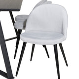 Jídelní stůl Marina - černá deska / černé nohy + sametová jídelní židle manšestr - světle šedá / černá_6