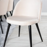 Jídelní stůl Marina - černá deska / černé nohy + sametová jídelní židle - béžová / černá_6