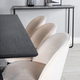 Jídelní stůl Marina - černá deska / černé nohy + sametová jídelní židle - béžová / černá_6