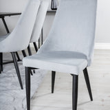Jídelní stůl Marina - černá deska / černé nohy + Leon 2.0 Polar Grey - ČERNÉ nohy _6