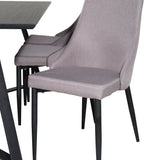 Jídelní stůl Marina - černá deska / černé nohy + Leon 2.0 Polar Grey - ČERNÉ nohy _6