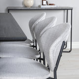 Jídelní stůl Marina - Černá deska / Černé nohy + Jídelní židle Vault - Černé nohy - Šedá látka_6