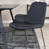 Jídelní stůl Marina - Černá deska / Černé nohy + Jídelní židle Muce - Černé nohy - Černá látka_6