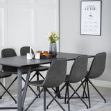 Jídelní stůl Marina - Černá deska / černé nohy + Jídelní židle Polar s funkcí Spin - černá Nohy - Černá PU - Black Stitches_6