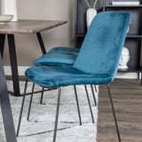 Jídelní stůl Marina - 180*90*H75 - Šedá / Černá + Muce Jídelní židle - Černé nohy - Modrá Velvet_6