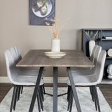 Jídelní stůl Marina - 180*90*H75 - Šedá / Černá + Polar Diamond Jídelní židle - Černé nohy - Šedá látka_6