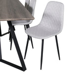 Jídelní stůl Marina - 180*90*H75 - Šedá / Černá + Polar Diamond Jídelní židle - Černé nohy - Šedá látka_6