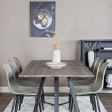 Jídelní stůl Marina - 180*90*H75 - Šedá / Černá+Polar Plastová jídelní židle - Černé nohy / Šedá Plast_6