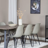 Jídelní stůl Marina - 180*90*H75 - Šedá / Černá+Polar Plastová jídelní židle - Černé nohy / Šedá Plast_6