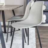 Jídelní stůl Marina - 180*90*H75 - Šedá / Černá+Polar Plastová jídelní židle - Černé nohy / Šedá Plast_6