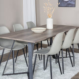 Jídelní stůl Marina - 180*90*H75 - Šedá / Černá+Polar Plastová jídelní židle - Černé nohy / Šedá Plast_6