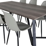 Jídelní stůl Marina - 180*90*H75 - Šedá / Černá+Polar Plastová jídelní židle - Černé nohy / Šedá Plast_6