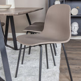 Jídelní stůl Marina - 180*90*H75 - Šedá / Černá+Arktická jídelní židle - Černé nohy - Khaki Plast_6