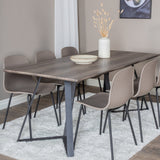 Jídelní stůl Marina - 180*90*H75 - Šedá / Černá+Arktická jídelní židle - Černé nohy - Khaki Plast_6