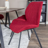 Jídelní stůl Marina - 180*90*H75 - Šedá / Černá + Jídelní židle Gemma - Černé nohy - Červená látka_6