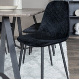 Jídelní stůl Marina - 180*90*H75 - Šedá / Černá + Polar Diamond Jídelní židle - Černé nohy - Black Velvet_6