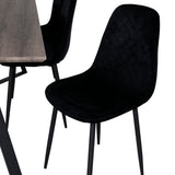Jídelní stůl Marina - 180*90*H75 - Šedá / Černá + Polar Diamond Jídelní židle - Černé nohy - Black Velvet_6