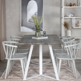 Jídelní stůl Marina - šedý "dub" / bílé nohy + jídelní židle Bobby Windsor - Grey_6