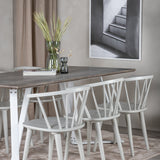 Jídelní stůl Marina - šedý "dub" / bílé nohy + jídelní židle Bobby Windsor - Grey_6