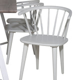 Jídelní stůl Marina - šedý "dub" / bílé nohy + jídelní židle Bobby Windsor - Grey_6