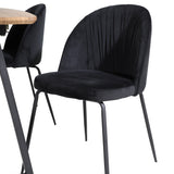 Jídelní stůl Inca - 160/200*85*H75 - Dub / Černá+Wrinkles Jídelní židle - Černé nohy - Black Velvet_4