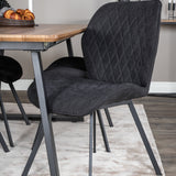 Jídelní stůl Inca - 160/200*85*H75 - Dub / Černá+Gemma Jídelní židle - Černé nohy - Černá látka_4