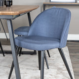 Jídelní stůl Inca - 160/200*85*H75 - Dub / Černá + Sametová jídelní židle - Černé nohy - Modrá látka_4