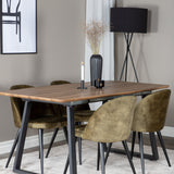 Jídelní stůl Inca - 160/200*85*H75 - Dub / Black+Velvet Jídelní křeslo - Černé nohy - Dusty Green Velvet_4