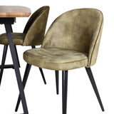 Jídelní stůl Inca - 160/200*85*H75 - Dub / Black+Velvet Jídelní křeslo - Černé nohy - Dusty Green Velvet_4