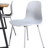 Jídelní stůl Inca - 160/200*85*H75 - Dub / Černá+Arktická jídelní židle - Šedé nohy - Šedý plast_4