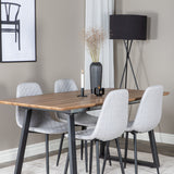 Jídelní stůl Inca - 160/200*85*H75 - Dub / Černá+Polar Diamond Jídelní židle - Černé nohy - Šedá látka_4