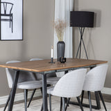 Jídelní stůl Inca - 160/200*85*H75 - Dub / Černá+Velvet jídelní křeslo - Černé nohy - Světle šedáTkanina_4