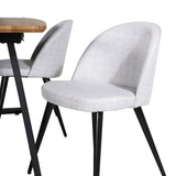 Jídelní stůl Inca - 160/200*85*H75 - Dub / Černá+Velvet jídelní křeslo - Černé nohy - Světle šedáTkanina_4