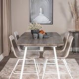 Inca Extentiontable - šedý "dub" / bílá Nohy+Cirebon Jídelní židle - White Wash_4