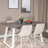 Inca Extentiontable - šedý "dub" / bílá Nohy+Cirebon Jídelní židle - White Wash_4