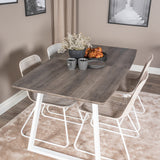 Inca Extentiontable - šedý "dub" / bílá Nohy+Cirebon Jídelní židle - White Wash_4