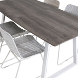 Inca Extentiontable - šedý "dub" / bílá Nohy+Cirebon Jídelní židle - White Wash_4