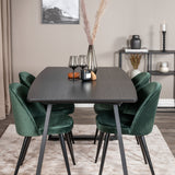 Inca Extentiontable - Černá deska / černá Nohy+Velvet Jídelní židle - Zelená / Černá_4