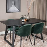 Inca Extentiontable - Černá deska / černá Nohy+Velvet Jídelní židle - Zelená / Černá_4