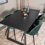 Inca Extentiontable - Černá deska / černá Nohy+Velvet Jídelní židle - Zelená / Černá_4
