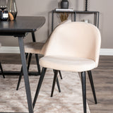 Rozšiřitelný Inca - černý top / černé nohy + sametová jídelní židle - béžová / černá_4