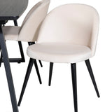 Rozšiřitelný Inca - černý top / černé nohy + sametová jídelní židle - béžová / černá_4