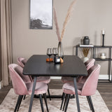 Inca Extentiontable - Černá top / černá Nohy+Velvet Jídelní židle - Pink / Black_4