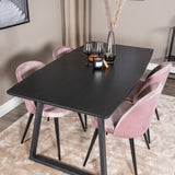 Inca Extentiontable - Černá top / černá Nohy+Velvet Jídelní židle - Pink / Black_4