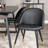 Inca Extentiontable - Černá top / černá Nohy+Velvet Jídelní židle w. Stiches - PU - Black / Black_4