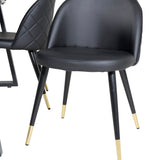 Inca Extentiontable - Černá top / černá Nohy+Velvet Jídelní židle w. Stiches - PU - Black / Black_4