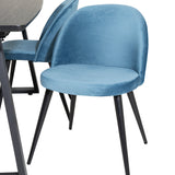 Inca Extentiontable - Černá deska / černá Nohy+Velvet Jídelní židle - Modrá / Černá_4